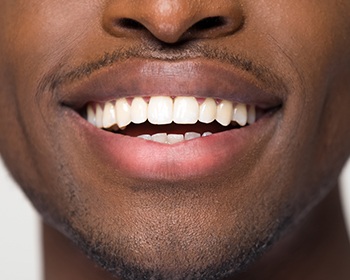 close up of man's smile